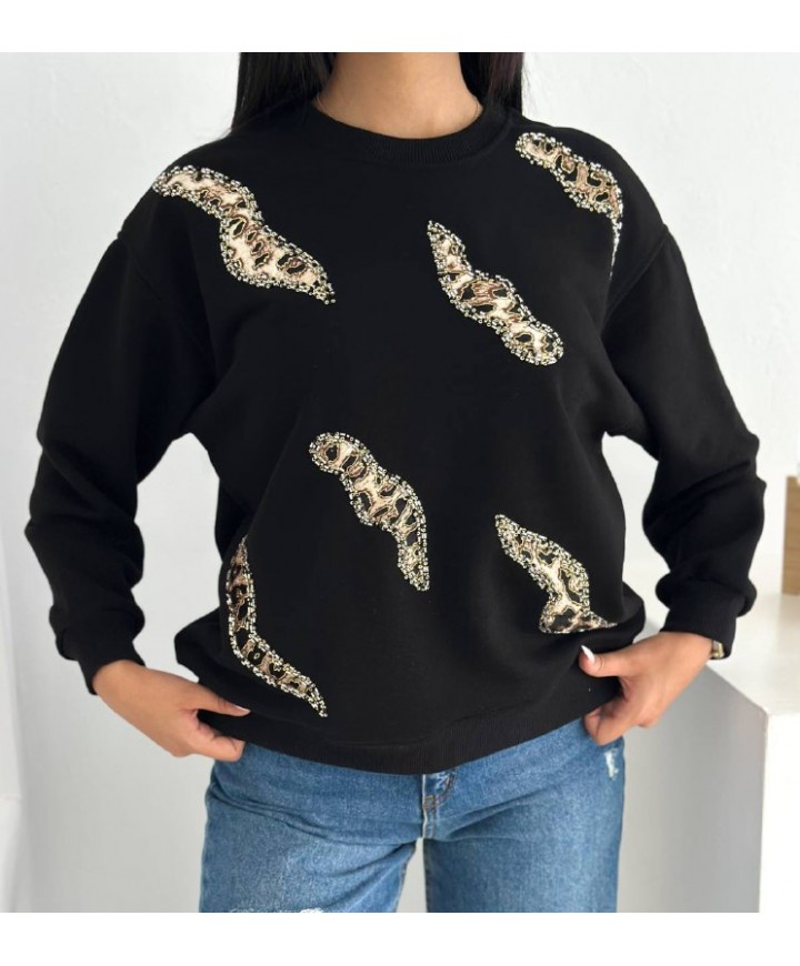 217643 SİYAH SWEAT PAMUKLU