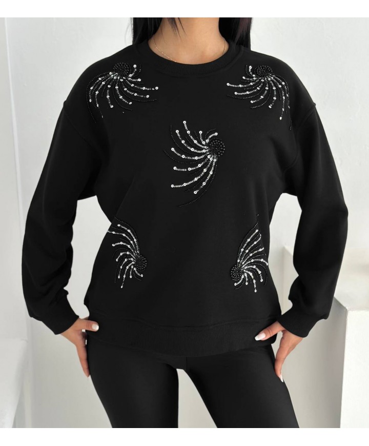 217646 SİYAH SWEAT PAMUKLU