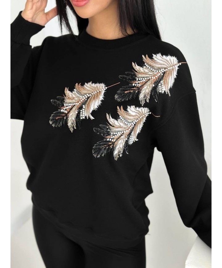 217647 SİYAH SWEAT PAMUKLU