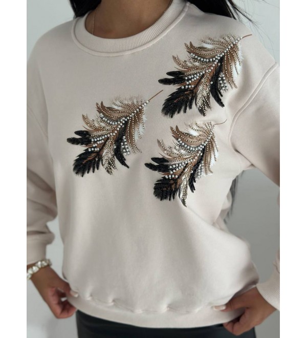 217648 KREM SWEAT PAMUKLU