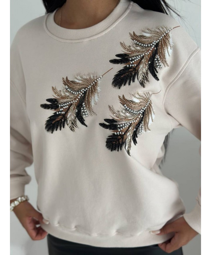 217648 KREM SWEAT PAMUKLU