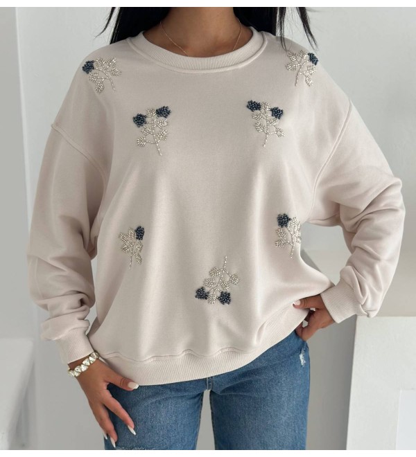 217649 KREM SWEAT PAMUKLU