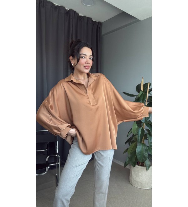 217687 COFFEE SHIRT SATIN