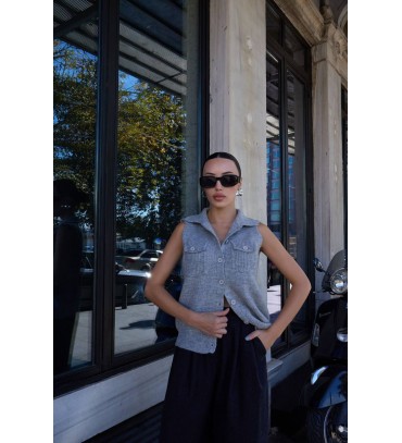 217803 GRİ YELEK TRİ...