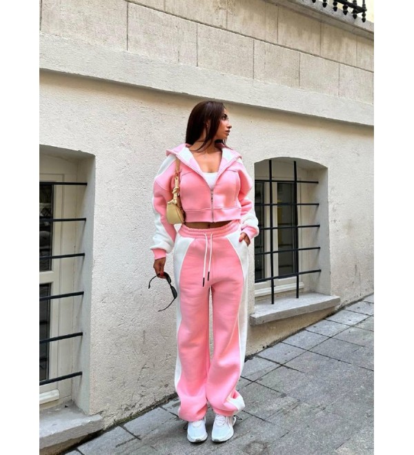 217821 PEMBE TAKIM ŞARDONLU KUMAŞ