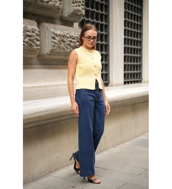 217881 YELLOW CARDIGAN KNITWEAR