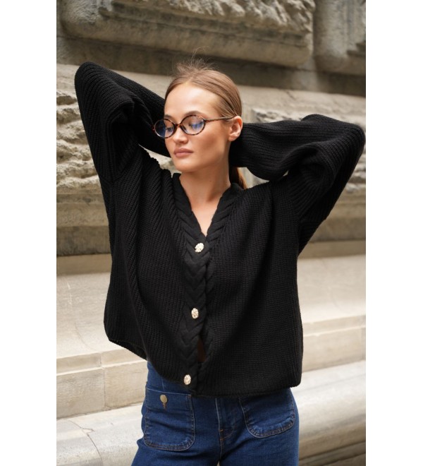 217883 BLACK CARDIGAN KNITWEAR