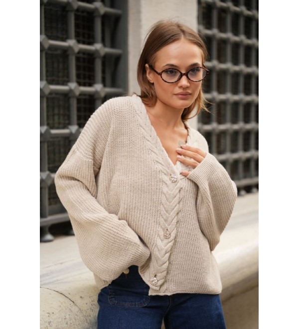 217887 CREAM CARDIGAN KNITWEAR