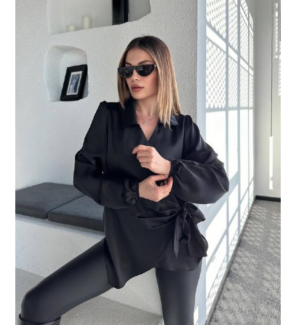 217914 BLACK SHIRT SATIN