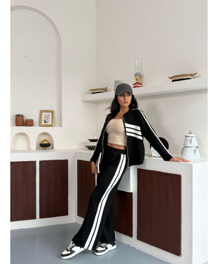 217955 SİYAH EŞOFMAN TAKIM MODAL KUMAŞ