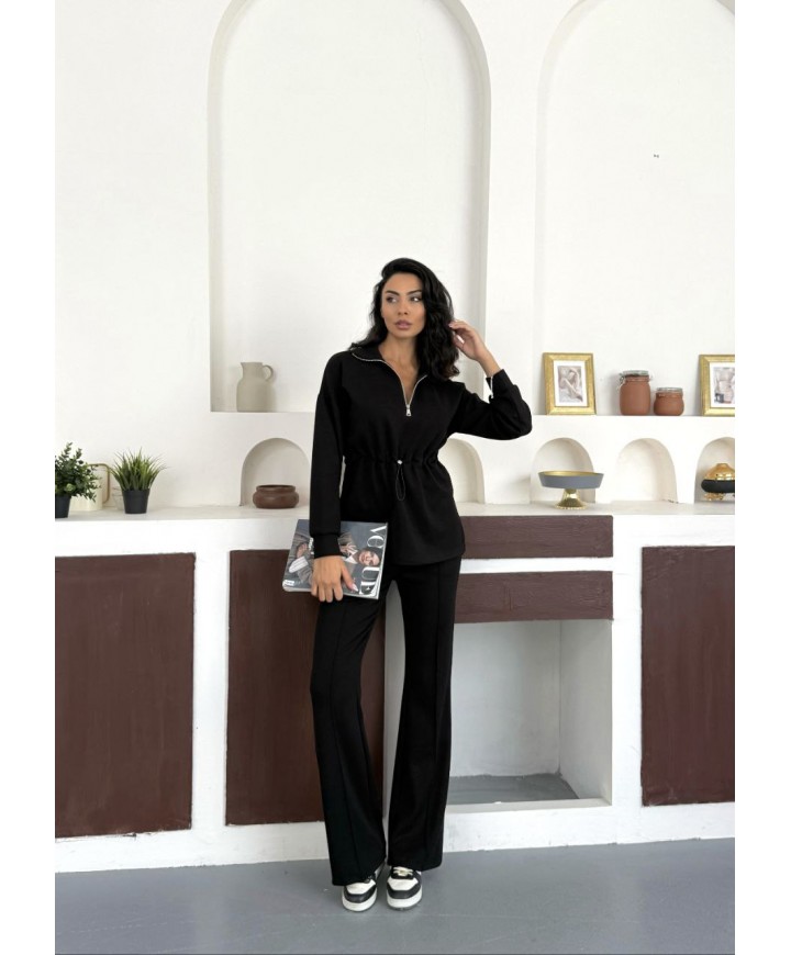 217959 SİYAH EŞOFMAN TAKIM MODAL KUMAŞ