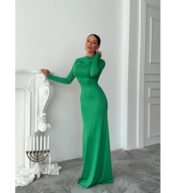 217995 YEŞİL ELBİSE MİCRO KUMAŞ