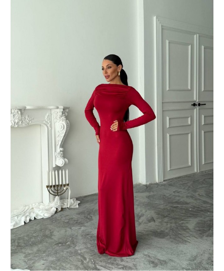 217996 KIRMIZI ELBİSE MİCRO KUMAŞ