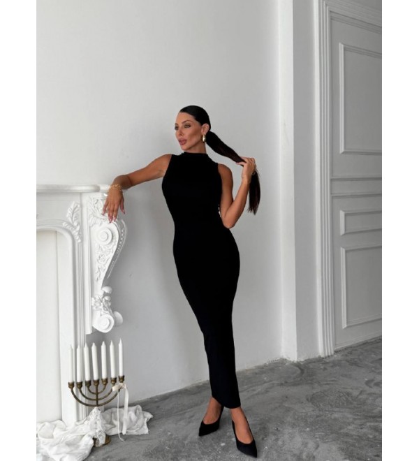 218008 SİYAH ELBİSE MİCRO KUMAŞ