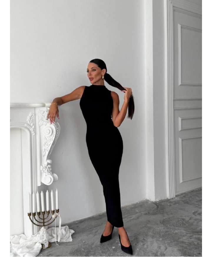218008 SİYAH ELBİSE MİCRO KUMAŞ