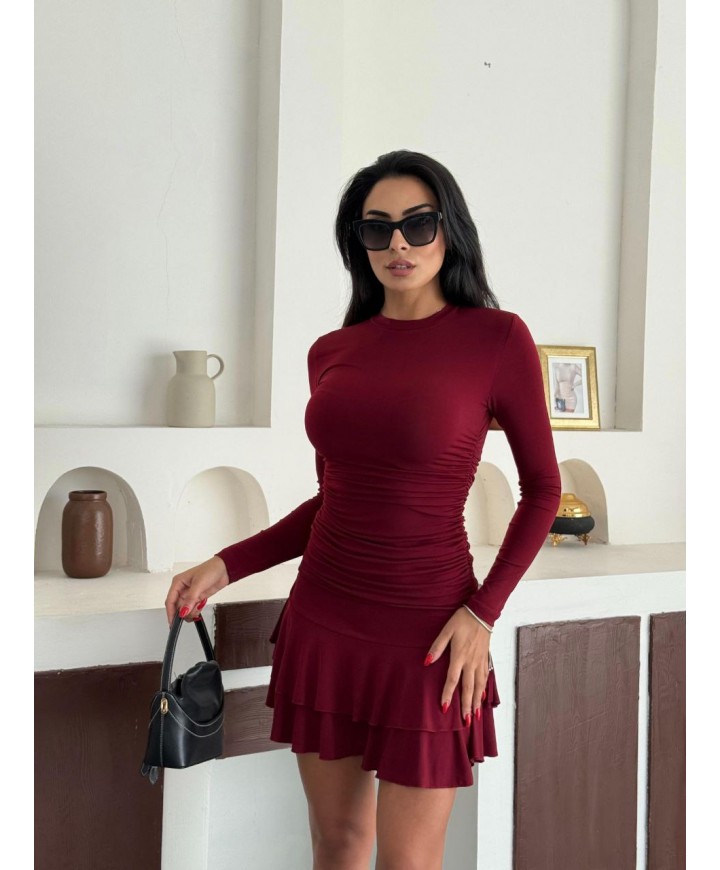218046 BORDO ELBİSE
