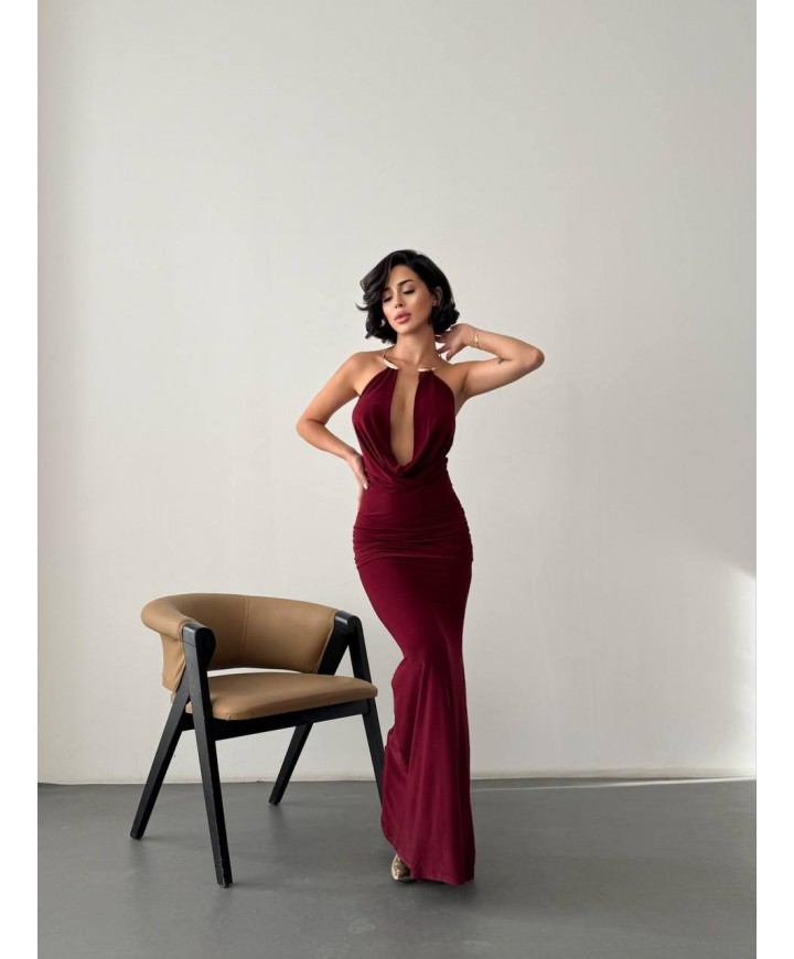 218072 BORDO ELBİSE