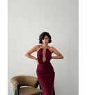 218072 BORDO ELBİSE