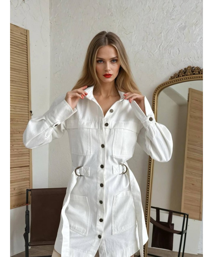 218079 EKRU ELBİSE KOT KUMAŞ