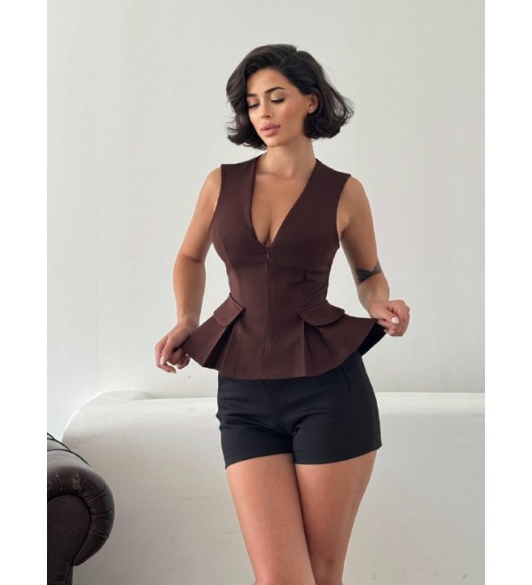 218096 COFFEE BLOUSE