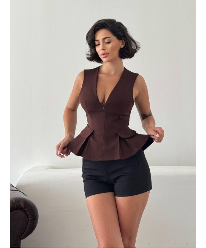 218096 COFFEE BLOUSE