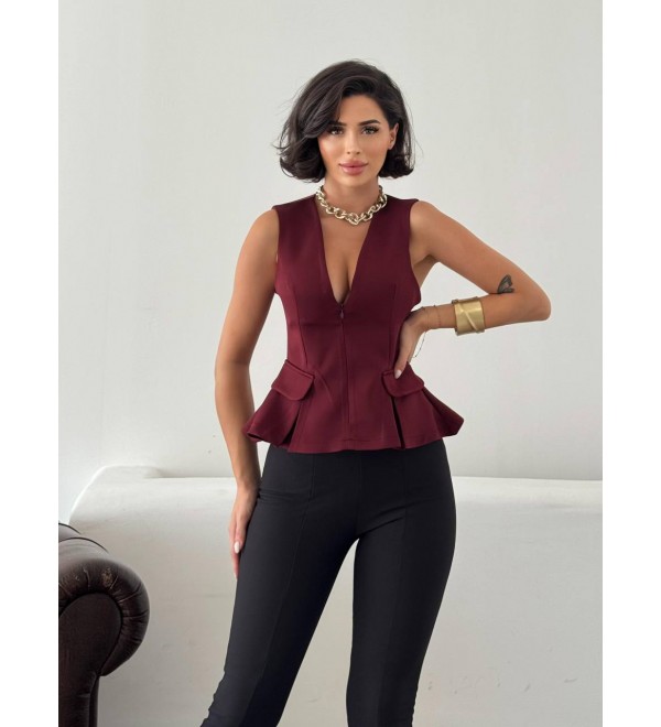 218097 Burgundy BLOUSE
