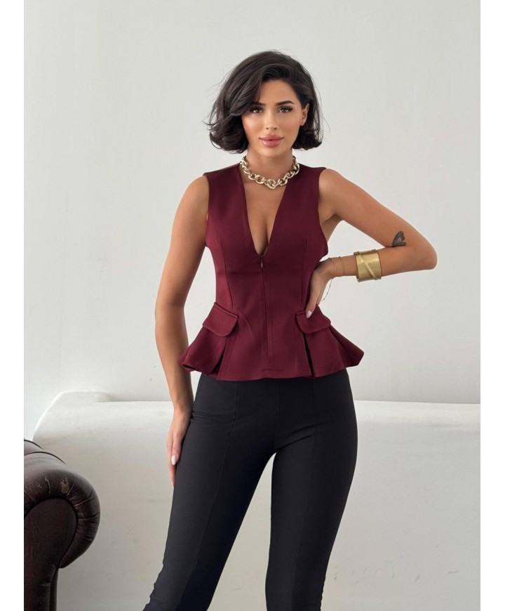 218097 Burgundy BLOUSE