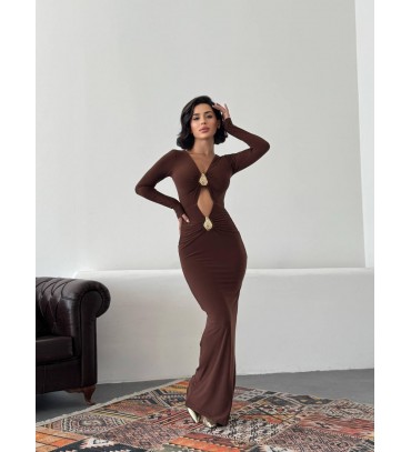 218102 KAHVE ELBİSE...