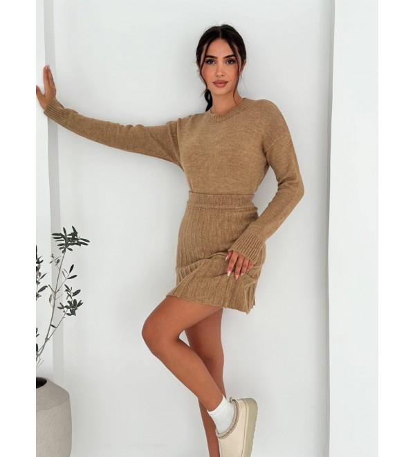218112 BEJ ELBİSE TRİKO
