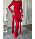 218127 KIRMIZI ELBİSE LİKRA