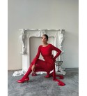 218127 KIRMIZI ELBİSE LİKRA