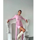 218129 PEMBE ELBİSE LİKRA