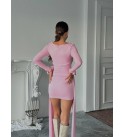 218129 PEMBE ELBİSE LİKRA
