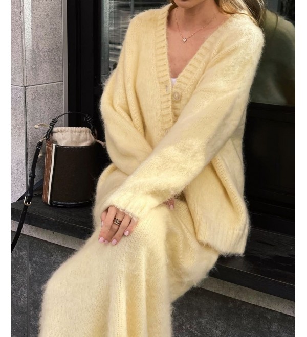 218142 YELLOW CARDIGAN KNITWEAR