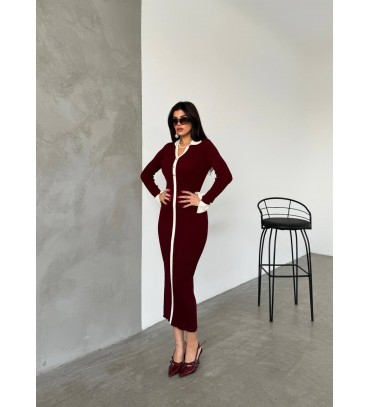 218225 BORDO ELBİSE ...