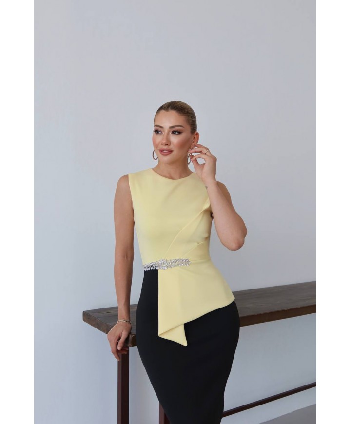 218308 SARI ABİYE ELBİSE