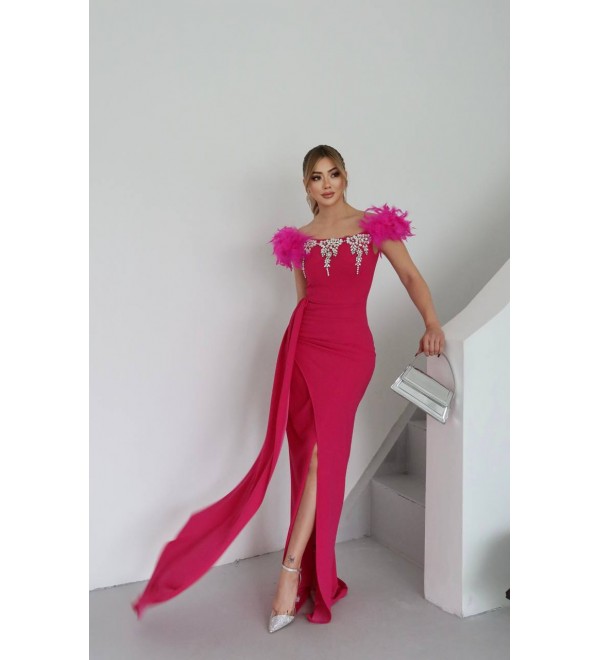 218312 PEMBE ABİYE ELBİSE