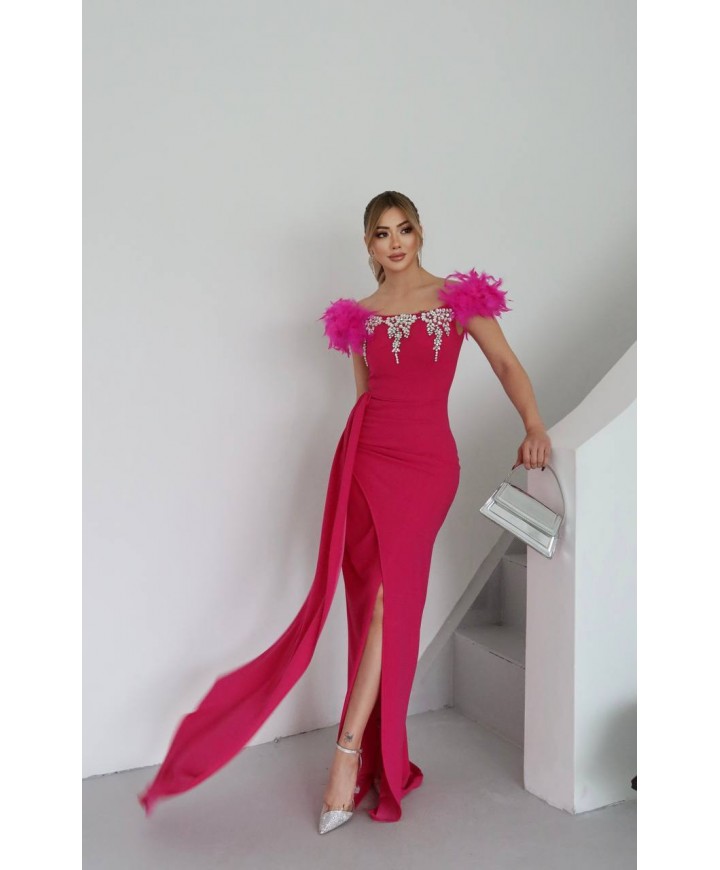218312 PEMBE ABİYE ELBİSE