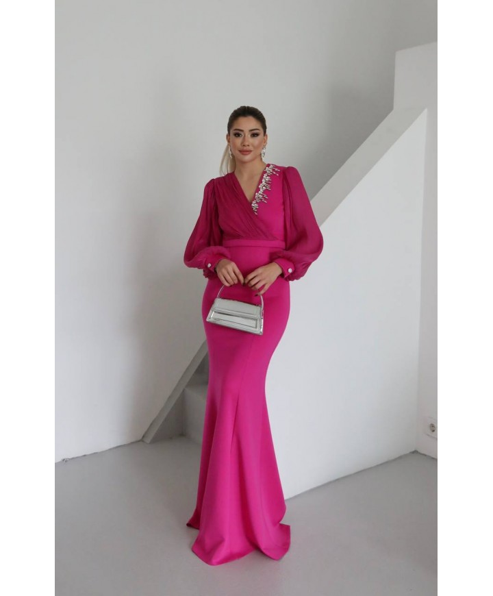 218314 PEMBE ABİYE ELBİSE