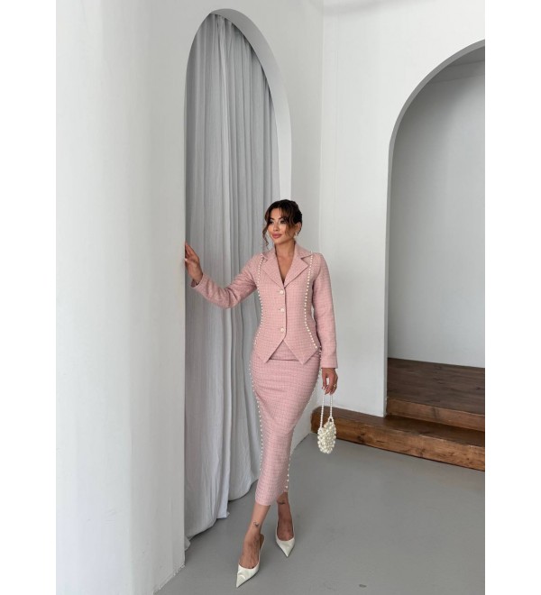 218321 PEMBE ABİYE TAKIM