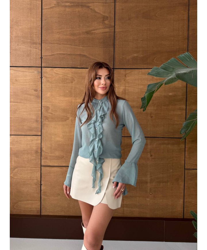 218339 GRİ GÖMLEK İTHAL ŞİFON