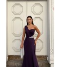 218346 PURPLE Evening dress Scuba fabric