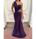 218346 PURPLE Evening dress Scuba fabric