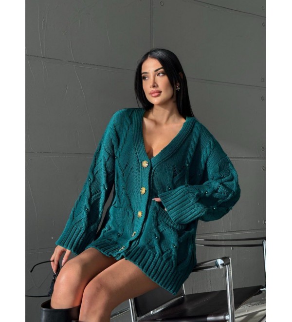 218351 GREEN CARDIGAN KNITWEAR