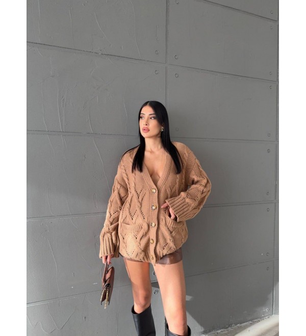 218352 Camel CARDIGAN KNITWEAR