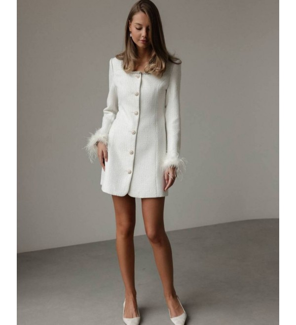 218358 BEYAZ ABİYE CHANEL KUMAŞ