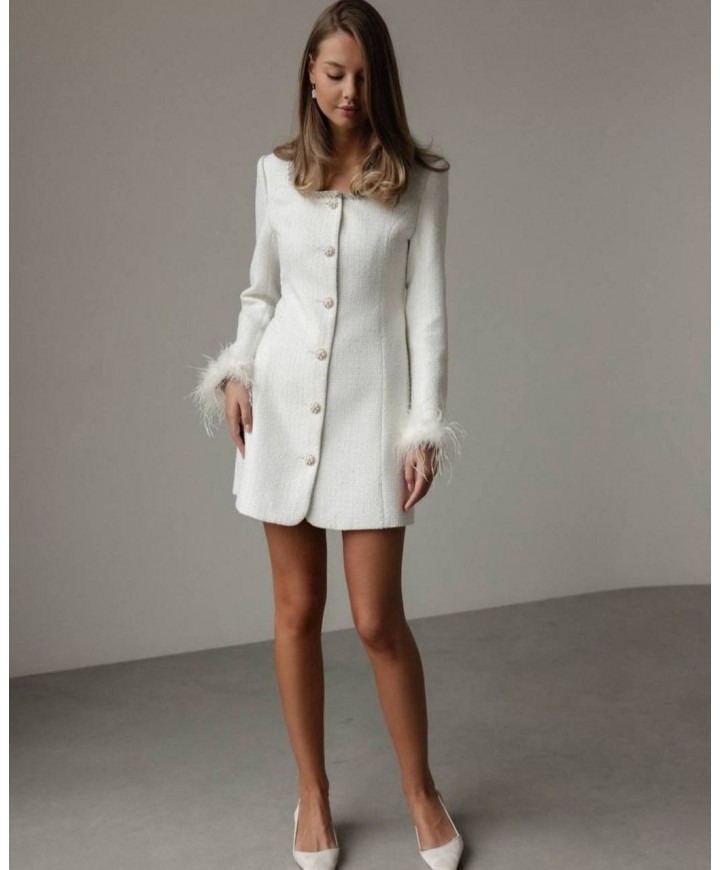 218358 BEYAZ ABİYE CHANEL KUMAŞ