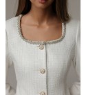218358 BEYAZ ABİYE CHANEL KUMAŞ