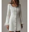 218358 BEYAZ ABİYE CHANEL KUMAŞ