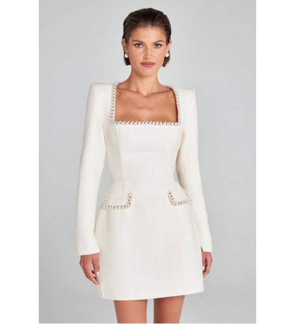 218405 BEYAZ ABİYE CHANEL KUMAŞ